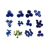 Flores de tela hechas a mano DIY 75 piezas de la serie azul zafiro flor para la cabeza corsage joyería caja de dulces flores decorativas venta caliente de comercio exterior