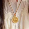 Nuevo colgante del Zodiaco estilo chino hecho de latón, microincrustado con diamantes, cadena para suéter para mujer, estilo nacional, nuevo diseño de moda, único y minimalista