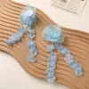 Mori Doce Nicho Organza Franja Longa Rosa DIY Brincos Feitos à Mão Corsage Acessórios para Vestuário