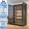 Rack de Cozinha de Chão Multicamadas Armário à Prova de Poeira Armário de Armazenamento para Micro-ondas Armário Multifuncional Armário de Armazenamento com Porta