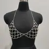 Camiseta Punk Hip-Hop Europea y Americana con Accesorios Cadena de Pecho Hueca con Cuentas Cadena Corporal Multifuncional de Moda para Combinar con Todo