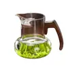 Taza de té de vidrio con mango de madera, Herramienta para preparar té para uso doméstico, Taza de té de vidrio de borosilicato alto en forma de media luna, Nuevo diseño engrosado para té verde