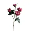 Ramo de Rosas Sonrientes de 4 Cabezas de Alta Calidad, Rosa Pequeña Retro, Accesorios para Ramo de Boda en Casa, Ramo de Flores Artificiales de Seda