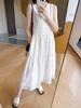 Saia White Moon Chanson! Vestido de Alfaiataria com Textura Floral Bordada em Tencel Vestido Estilo Férias
