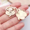 Venta Caliente Transfronteriza Aleación con Goteo de Aceite Taza de Café Gato Taza de Té con Leche Pendientes Colgantes Pulsera Accesorios de Joyería DIY Colgante