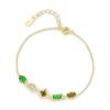 Mori S925 Prata Esterlina Nova Pulseira Verde Feminina Elegante All-match Pequena Joia De Ouro Fresco Joia De Mão