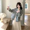 Outono 2026 Novo Estiloso Casual Temperamento Redutor de Idade Simples Novo Estilo Chinês Estilo Nacional Bordado Miçangas Jaqueta Jeans