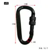 En stock Nº 6 Tipo D Hebilla de Montañismo Negra Completamente Brillante con Tuerca Sub-negro por Electroforesis Gancho de Montañismo Plano de Aleación de Aluminio de Colocación Rápida