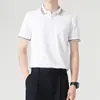 Camisa Polo de Manga Curta Enbu para Homens, Novo Estilo, Cor Sólida, Versátil, Moda Jovem, Camisa Slim Fit Tendência