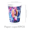 Nuevos Suministros para Fiesta Temática K-Pop Blue Hunter Girl Group Platos de Papel Desechables Vasos de Papel Manteles Juego de Banderines