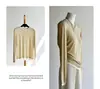 Ropa de Capas de Lana26 Otoño Nuevo Moda para Mujer Top Bloque de Color Capas Térmico de Lana Manga Larga Cálido Camiseta Base