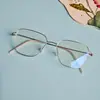 Óculos de Metal Retro de Aro Completo de Alta Moda Carlos Reba-Style Sem Parafusos para Mulheres e Homens com Lentes de Grau