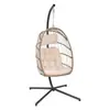 Silla de Ratán para Exteriores con Características Plegables Izquierda y Derecha, Silla Cesta Colgante para Ocio en Casa en Interiores, Silla Colgante de Columpio