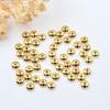 Cuentas de Platillo Volador Chapadas en Oro de 18K, Cuentas Espaciadoras de Ábaco, Cuentas Cerámicas para Manualidades, Accesorios para Ensartar Pulseras, Cuentas Espaciadoras de Color Plateado que Conservan el Color