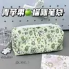 Estuche para Lápices Gato Manzana Lazo Alto Valor de Color Gran Capacidad Lienzo Estampado Bolsa de Almacenamiento para Papelería Estuche para Lápices de Estudiante
