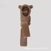 Versión Coreana Estilo Jennie Set de Bufanda y Gorro de Oso Protección para Orejas Calentador de Cuello Otoño Invierno Cálido Orejas de Oso Moda Versátil