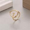 Anillo para Mujer que No se Desvanece Accesorios de Joyería DIY Abierto Perla Estilo Frío Corazón Cola de Pez Lazo Anillo con Nácar