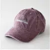 Boné de Baseball Casual Retro Desgastado com Parte Superior Macia, Estilo Unissex, Bordado Simples de Letra, Chapéu com Aba Versátil para Proteger do Sol