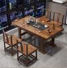 Mesa de chá de tábua larga de madeira maciça para varanda e combinação de cadeiras novo estilo chinês sala de estar mesa de centro para casa escritório pequeno apartamento mesa de chá