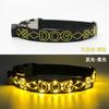 Pet suprimentos noite aviso anti-perda liga de zinco fivela carregamento USB corda bordado LED luminoso coleira cachorro cachecol