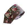 Gravata de Algodão Estampada Moderna para Homens e Mulheres 6cm Tendência Amarrada à Mão Padrinhos e Noivo Casamento Gravata Estreita Formal Estilo Britânico