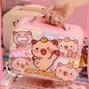 Estuche de Maquillaje de Dibujos Animados de Moda Kuromi con Espejo, Organizador Infantil y Caja de Cuero para Guardar Tarjetas