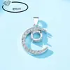 Colgante de Cobre Feliz Planeta Pequeño Chapado en Platino Colgante Vacío DIY Incrustado con Diamante Huizi Redondo de Fondo Puntiagudo Jade 925 Colgante