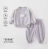 Conjunto de dos piezas de sudadera con ribete de encaje para bebé, conjunto de ropa Clase A para niña recién nacida, ropa sin costuras para bebés y niños de primavera y otoño