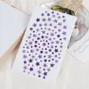Maquillaje para actuación en escenario del Día del Niño, calcomanías faciales de estrellas de cinco puntas, calcomanías de diamantes de estrellas de colores, maquillaje de apoyo para conciertos