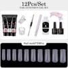 Set de Herramientas para Manicura Transfronterizo Pegamento para Extensiones de 15ml Set de 12 Piezas Set Completo de Manicura Esmalte de Uñas Uñas Postizas Set Completo