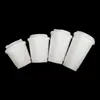 Taza de Papel Blanca Desechable de Doble Capa para Café con Tapa para Bebidas Calientes y Frías Taza para Té con Leche Calibre 90 Taza de Embalaje Extra Gruesa para Uso Comercial
