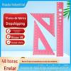 Conjunto de régua de letras vermelhas de 20 cm para alunos do ensino fundamental e médio, liga de alumínio, quatro peças, ferramentas de pintura, terno, fábrica, atacado