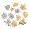 Estilo Europeo y Americano Flor Corazón DIY Colgante de Acero Inoxidable Pendientes de Ángel Pequeño Dinosaurio Erizo Joyería de Acero de Titanio Colgante