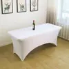 Funda Elástica para Mesa de 6 pies Transfronteriza para Bodas y Banquetes al Aire Libre en Hoteles, Funda de Poliéster para Mesa de Cóctel, Mantel Rectangular