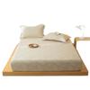 Sábana Bajera Ajustable Jacquard de Lino y Algodón Clase A Wabi-Sabi Pieza Única Algodón Puro Juego de Tres Piezas Ropa de Cama Sencilla de Alta Gama para Casas de Huéspedes