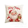 Amazon Transfronterizo Temu Nuevo Cojín de Almohada Navideño Decoración para el Hogar Felpa Corta Lino Funda de Almohada Estampada