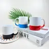 Caneca Cerâmica Colorida Fosca Costurada 350ml Caneca Duas Cores Caneca Casal Caneca de Água Caneca para Café da Manhã Café Leite