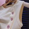 Ropa para Niños al por Mayor Trajes para Niñas Ropa de Verano 2024 Ropa Nueva para Niños Chaleco Elástico Asimétrico con Hebilla Diagonal Pantalones Cargo