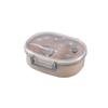 Lonchera de Acero Inoxidable de Doble Capa, Fiambrera Bento con Compartimentos Separados para Alimentos, Lonchera Redonda para Estudiantes, Fiambrera de PP para Conservar la Frescura, Fiambrera Bento para Estudiantes