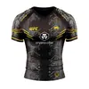 Ufc Lucha Boxeo Conjunto de Dos Piezas para Hombre Deportivo Shorts de Lucha Mma Ropa de Entrenamiento Secado Rápido Ropa de Manga Corta Venta al Por Mayor