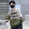 Moletom de Outono com Lã para Meninos, Novo Estilo Primavera e Outono para Crianças, Bebês, Meninos Pequenos, Blusa Estilosa e da Moda para Meninos