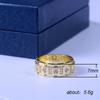 Nuevos Anillos Más Vendidos Fuera de las Estanterías: Anillos de Personalidad de Moda Europea y Americana Chapados en Cobre Dorado con Circonita Incrustada para Mujeres, Joyería Transfronteriza