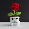 Boneca de Tecido Engraçada Popular Transfronteiriça Plantas Ornamentos de Mesa Plantas em Vasos de Lã Tricotados Buquê de Halloween Presentes