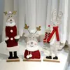 Adornos de Ciervo de Madera Roja de Fieltro para Navidad Accesorios de Decoración para Ventanas de Hotel Decoraciones Navideñas al por Mayor