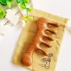 Pente massageador multifuncional de seis bordas de madeira e cinco dentes, pente de cabo longo, sândalo, cinco dedos, cinco dentes, tendão, dentes grandes, pente de madeira fofo
