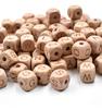 Haya 26 letras inglesas cuentas cuadradas perforadas 12MM dados de haya cuentas sueltas accesorios para juguetes diy para niños