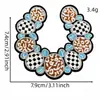 Patch Bordado Turquesa Boêmio Decoração Xadrez de Cowboy Ocidental Patch de Emblema Bordado para Roupa Bolsa