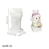 Molde de Silicona de Conejo de Pascua y Huevo de Pascua DIY Resina de Cristal Decoración de Coche Animales Aromaterapia Molde de Yeso
