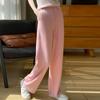 Pantalones de Pierna Ancha para Mujer Primavera y Verano Cintura Alta Caídos Casuales Edición Estrecha Pantalones Rectos Largos para Mujer Pequeños