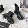 Botines transfronterizos Martin para mujer ins modernos 2020 Otoño Nuevo estilo británico suela gruesa combinan con todo con cordones botines cortos botines de una sola capa